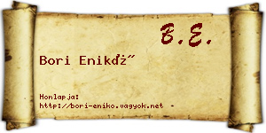 Bori Enikő névjegykártya